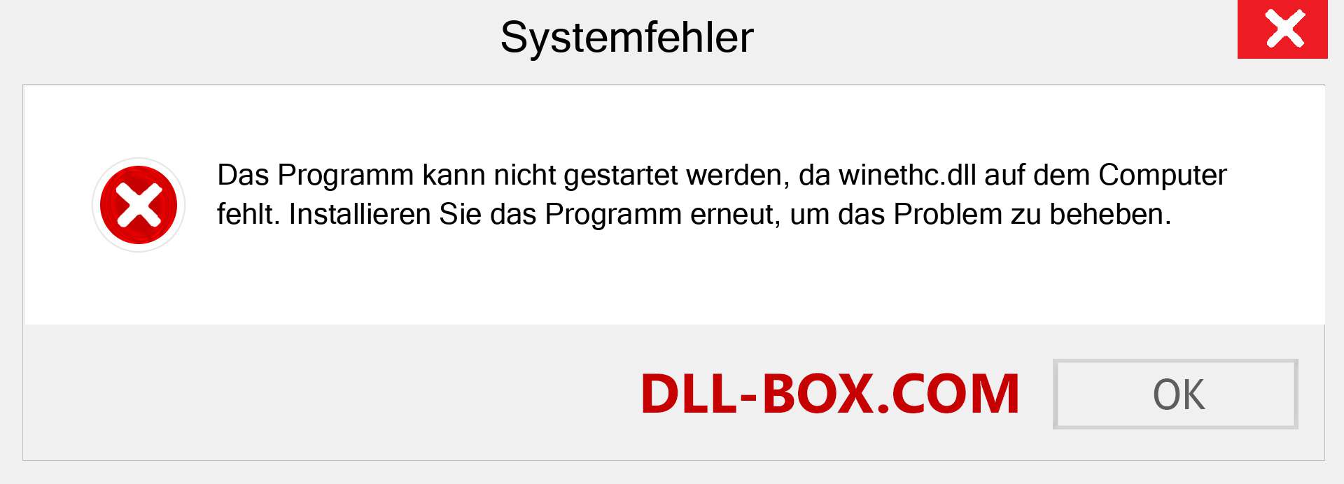 winethc.dll-Datei fehlt?. Download für Windows 7, 8, 10 - Fix winethc dll Missing Error unter Windows, Fotos, Bildern